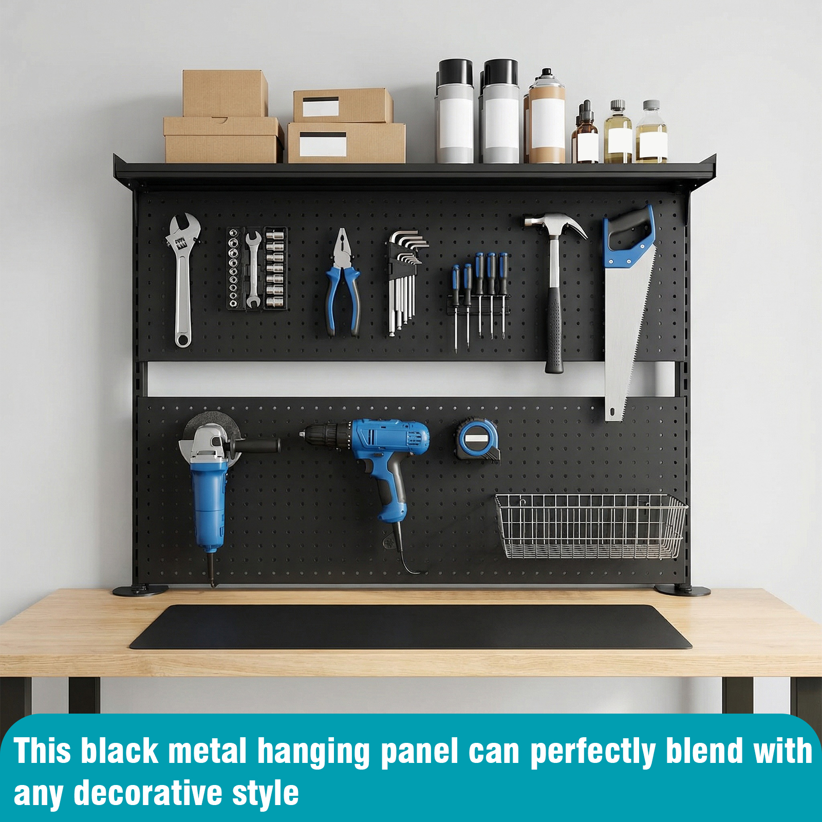 Gaming Home Accessories - Desk Pegboard with Monitor Stands Computer