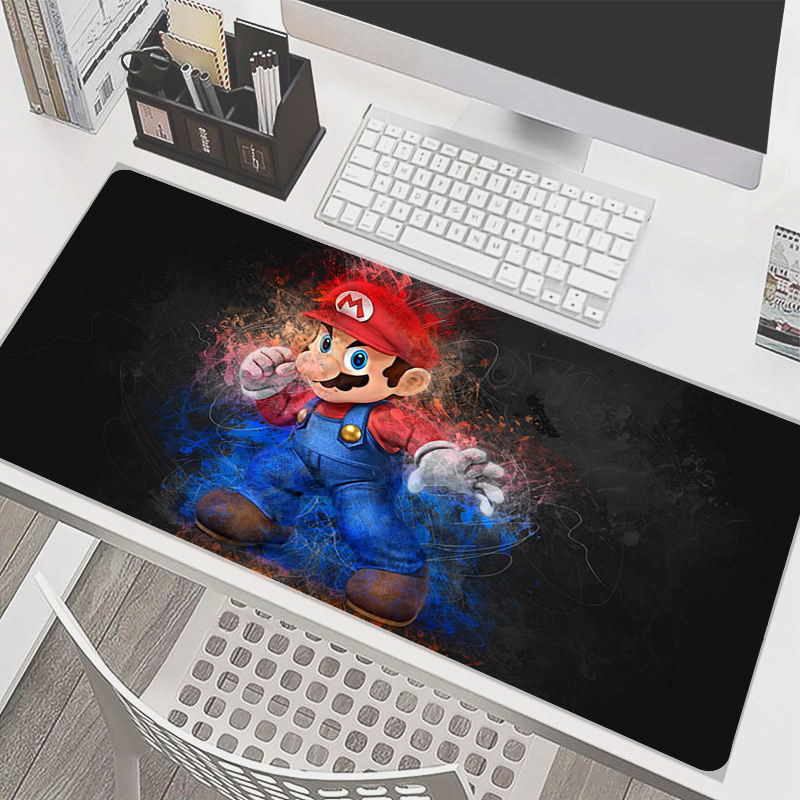 Gaming Accessories White - 90x40cm Mouse Pad M-Mario Anime Gamer