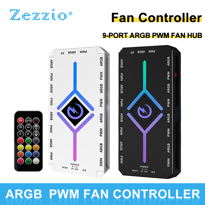 Fan Hub Rgb Controller - Zezzio Z-H8 9-PORT ARGB＆PWM HUB 5V