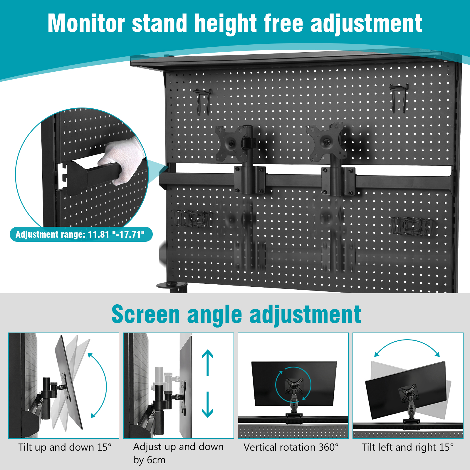 Desk Pegboard with Monitor Sta - Gaming Home Accessories incelemesi ve fiyatı
