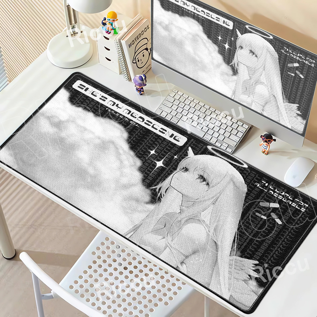Angel Mousepad Black White Cut - Gaming Accessories White incelemesi ve fiyatı