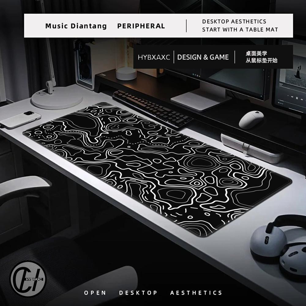 1200x600 Black White Topograph - Gaming Accessories White incelemesi ve fiyatı