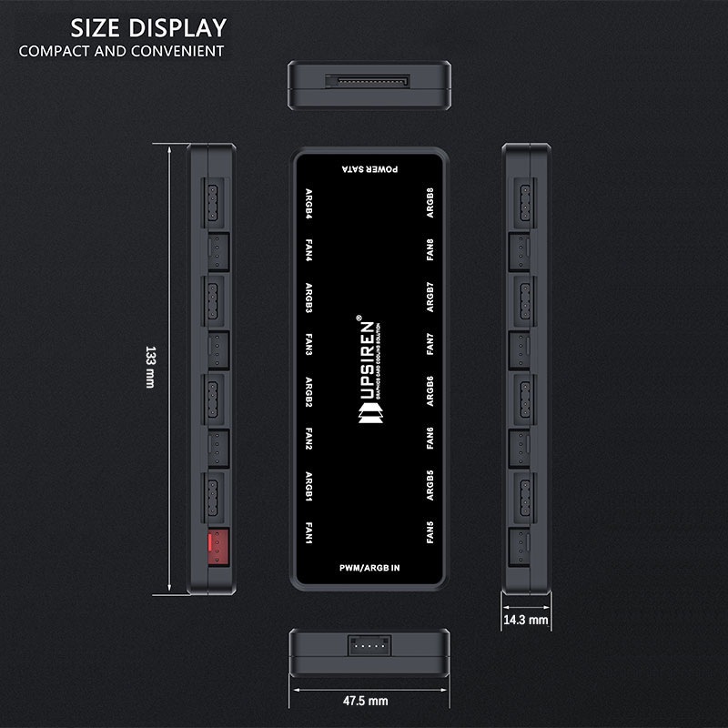UPSIREN HU-8 Chassis Fan Hub，8 - Fan Hub Rgb Controller incelemesi ve fiyatı