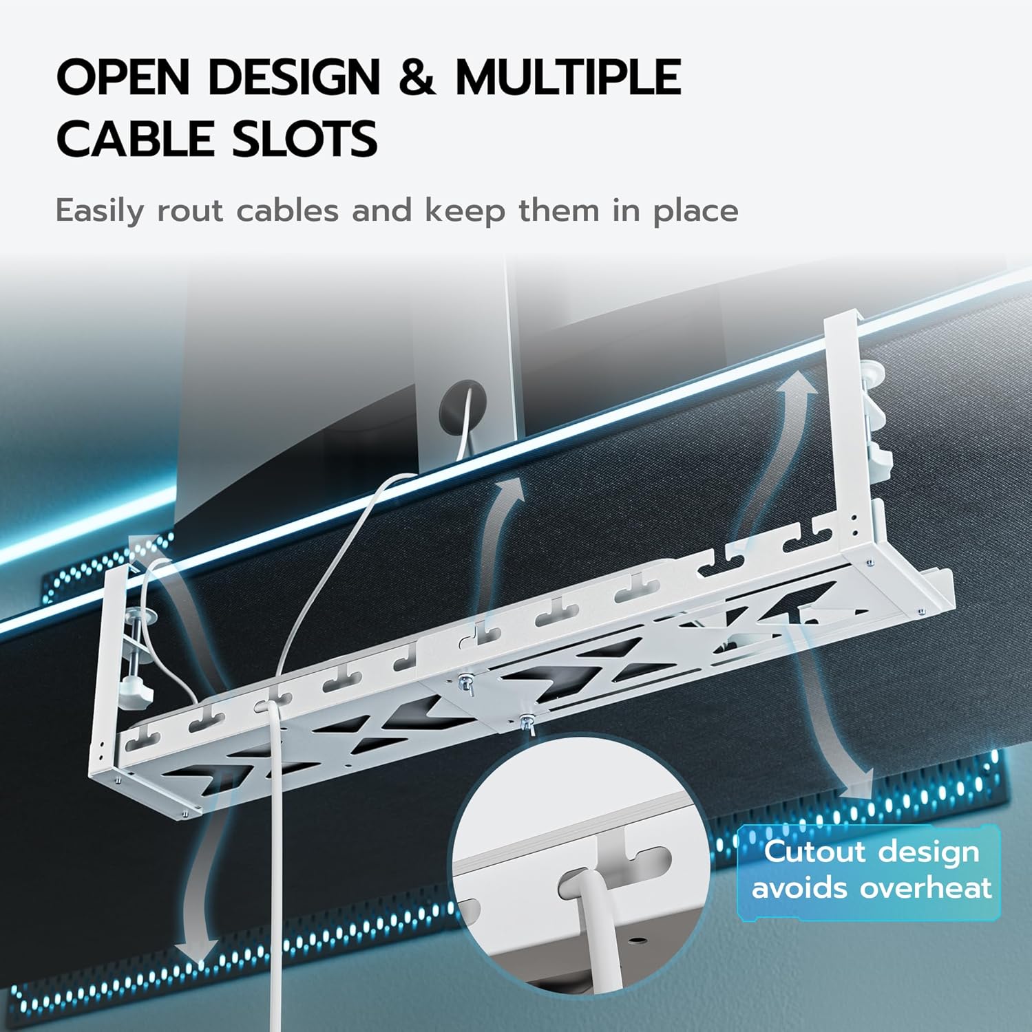Extendable Under Desk Cable Ma - Gaming Accessories White incelemesi ve fiyatı