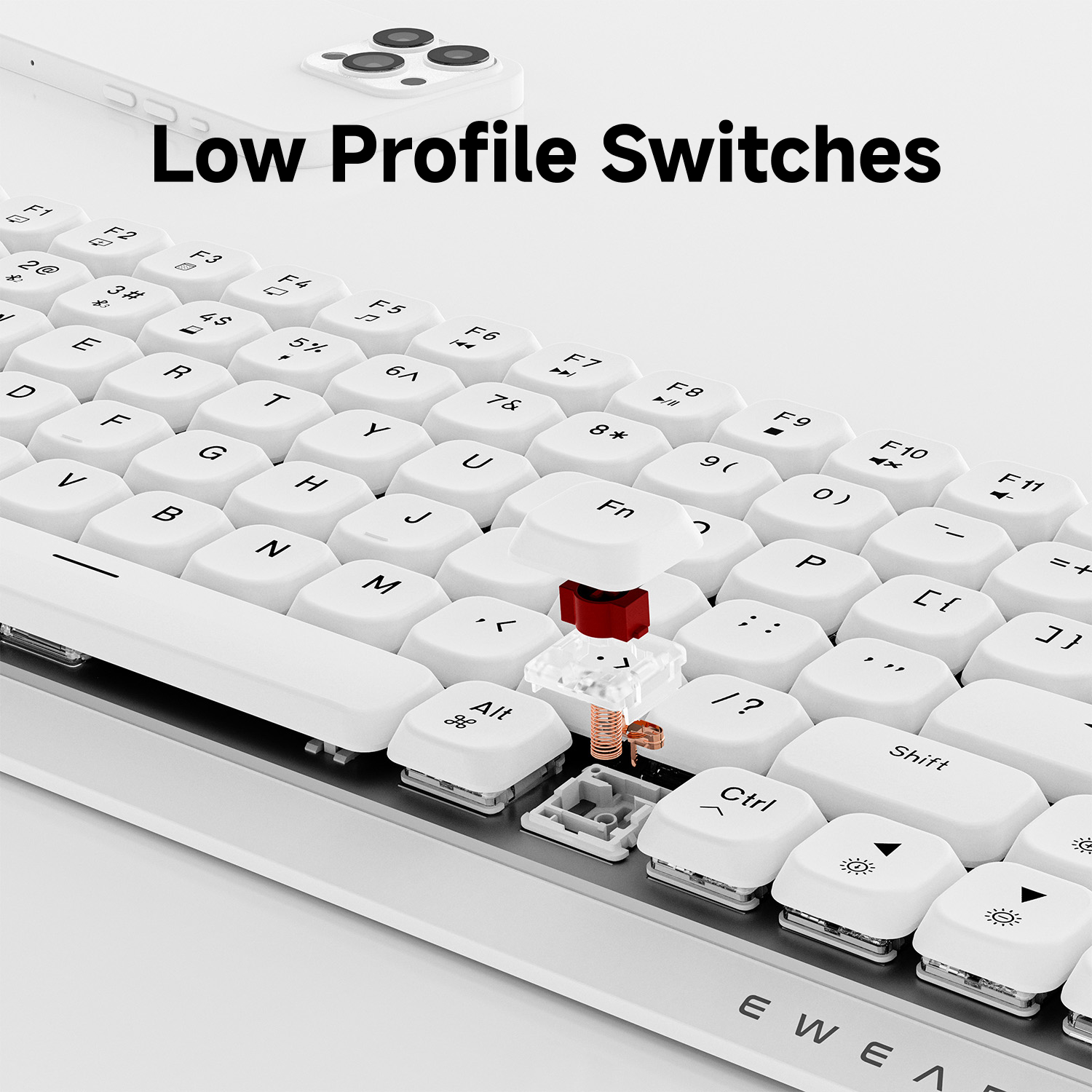 EWEADN 84 Keys Tri-Mode Low Pr - Gaming Accessories White incelemesi ve fiyatı