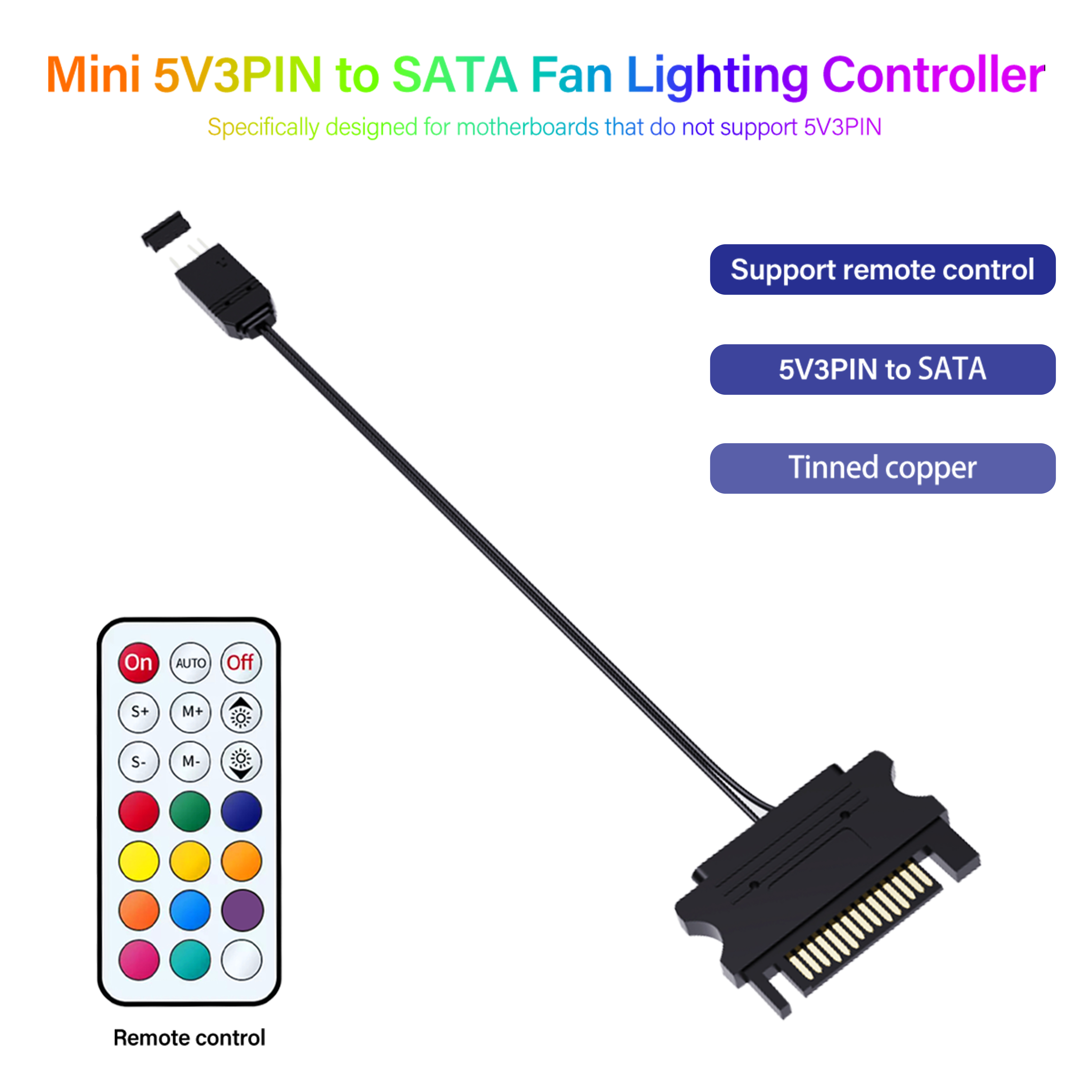 SATA Powered 5V 3Pin ARGB Cont - Fan Hub Rgb Controller incelemesi ve fiyatı