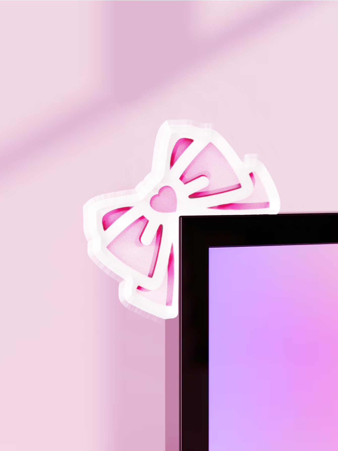Kawaii Bow Monitor Decor Pink  - Gaming Home Accessories incelemesi ve fiyatı